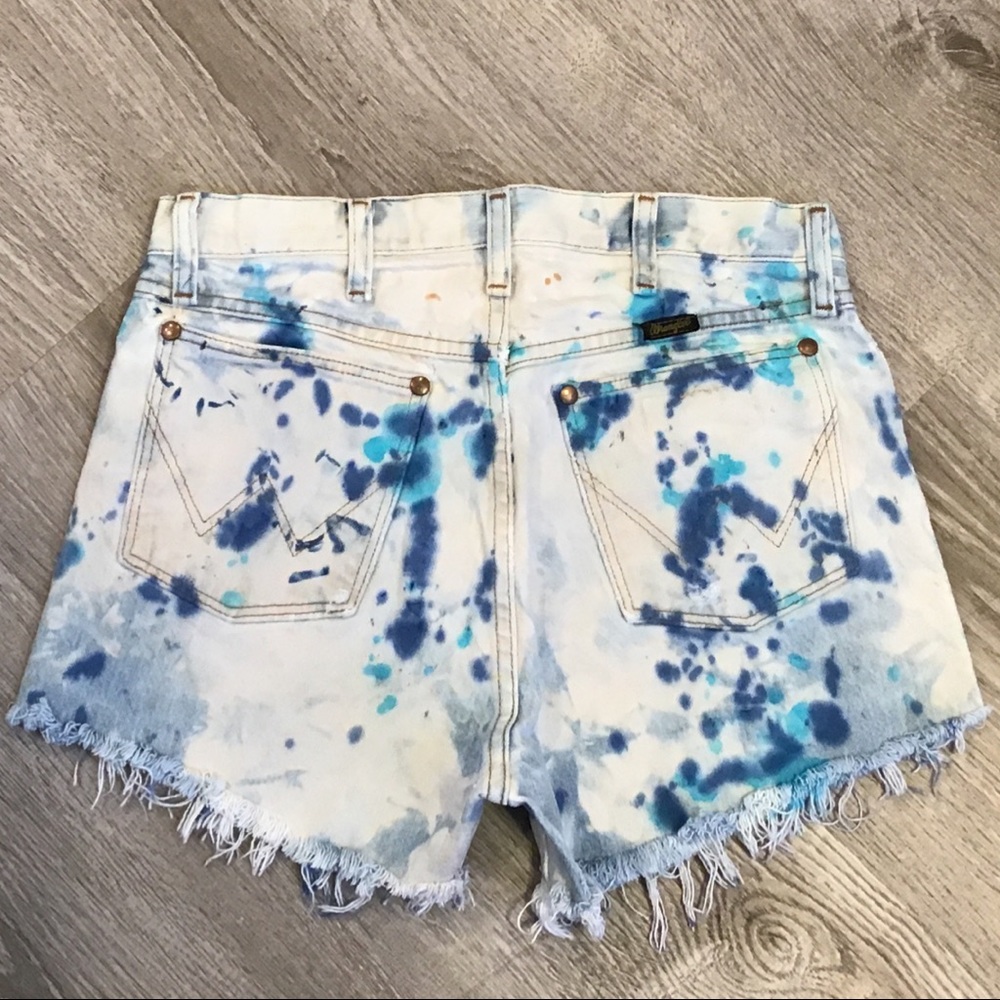 Wrangler High Waist Custom Design Distressed Short